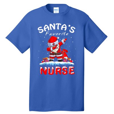 SantaS Favorite Nurse Christmas Funny Dabbing Santa Swea Tall T-Shirt