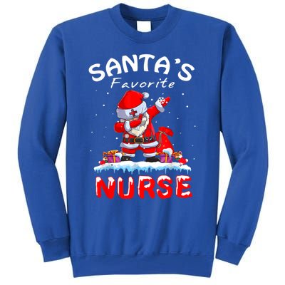 SantaS Favorite Nurse Christmas Funny Dabbing Santa Swea Tall Sweatshirt