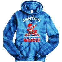 SantaS Favorite Nurse Christmas Funny Dabbing Santa Swea Tie Dye Hoodie