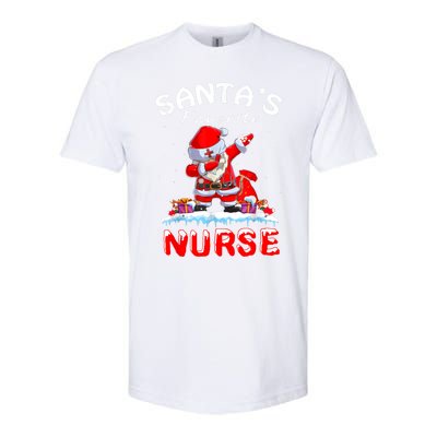 SantaS Favorite Nurse Christmas Funny Dabbing Santa Swea Softstyle CVC T-Shirt