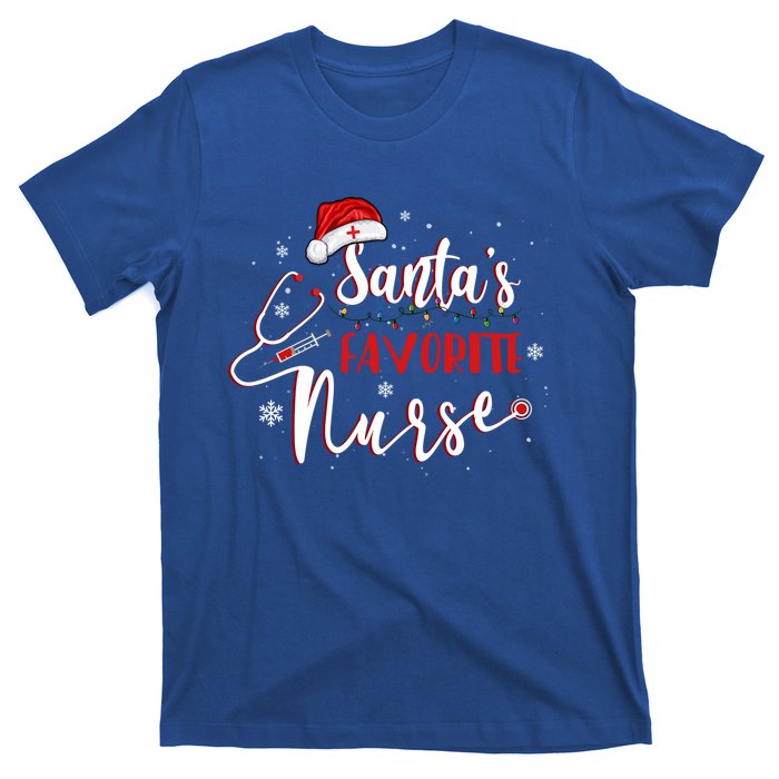 Santas Favorite Nurse Christmas Nursing Medical Staff Xmas Meaningful Gift T-Shirt