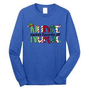 Santas Favorite Nurse Elf Christmas Nursing Funny Gift Holiday Gift Long Sleeve Shirt