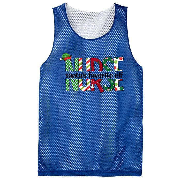 Santas Favorite Nurse Elf Christmas Nursing Funny Gift Holiday Gift Mesh Reversible Basketball Jersey Tank