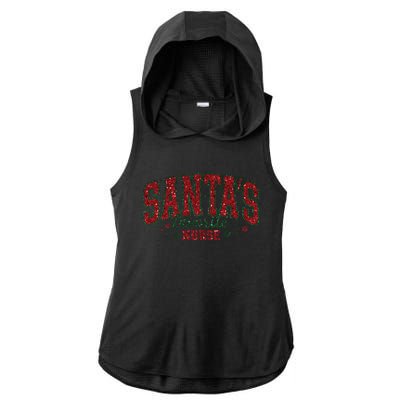 Santa’S Favorite Nurse Christmas Nurse Crew Nursing Costume Gift Ladies PosiCharge Tri-Blend Wicking Draft Hoodie Tank