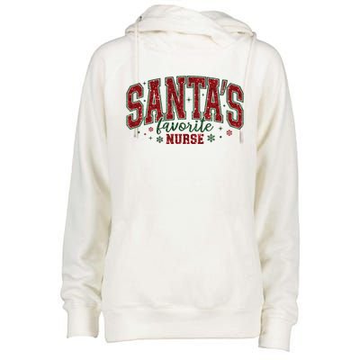 Santa’S Favorite Nurse Christmas Nurse Crew Nursing Costume Gift Womens Funnel Neck Pullover Hood