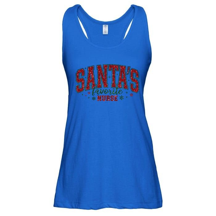 Santa’S Favorite Nurse Christmas Nurse Crew Nursing Costume Gift Ladies Essential Flowy Tank