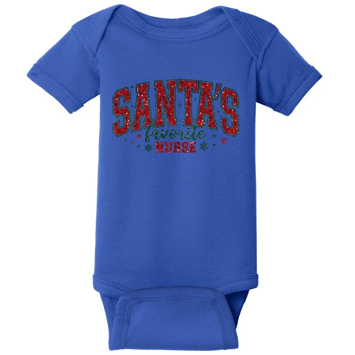 Santa’S Favorite Nurse Christmas Nurse Crew Nursing Costume Gift Baby Bodysuit