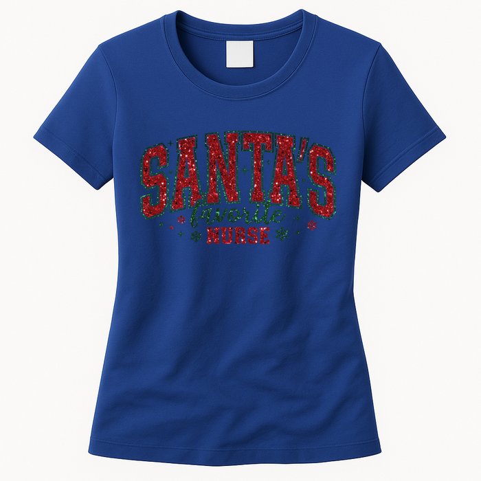 Santa’S Favorite Nurse Christmas Nurse Crew Nursing Costume Gift Women's T-Shirt