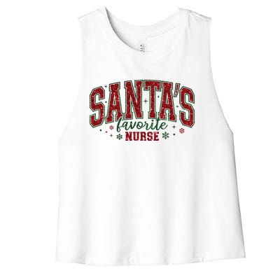 Santa’S Favorite Nurse Christmas Nurse Crew Nursing Costume Gift Women's Racerback Cropped Tank