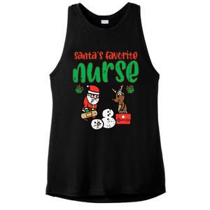 Santas Favorite Nurse Christmas Xmas Nursing Ladies PosiCharge Tri-Blend Wicking Tank