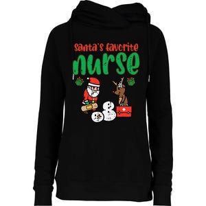 Santas Favorite Nurse Christmas Xmas Nursing Womens Funnel Neck Pullover Hood