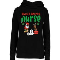 Santas Favorite Nurse Christmas Xmas Nursing Womens Funnel Neck Pullover Hood