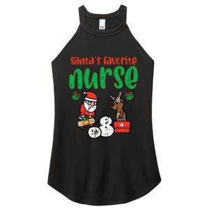 Santas Favorite Nurse Christmas Xmas Nursing Women's Perfect Tri Rocker Tank