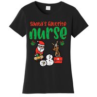 Santas Favorite Nurse Christmas Xmas Nursing Women's T-Shirt