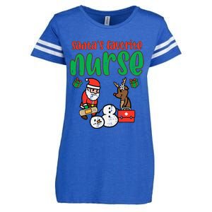 Santas Favorite Nurse Christmas Xmas Nursing Enza Ladies Jersey Football T-Shirt