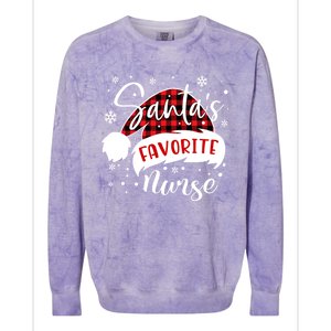 SantaS Favorite Nurse Gift Colorblast Crewneck Sweatshirt