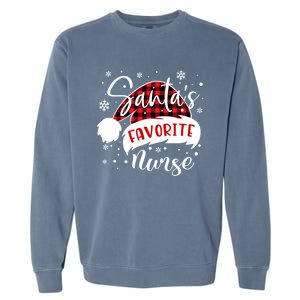 SantaS Favorite Nurse Gift Garment-Dyed Sweatshirt