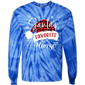 SantaS Favorite Nurse Gift Tie-Dye Long Sleeve Shirt