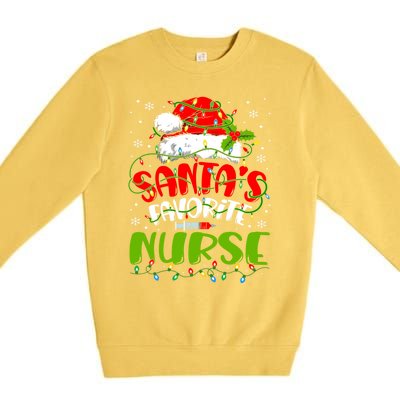 Santa Favorite Nurse Christmas Rn Er Or Nurse Gift Premium Crewneck Sweatshirt