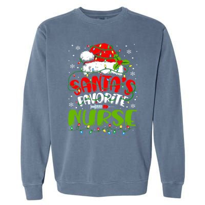 Santa Favorite Nurse Christmas Rn Er Or Nurse Gift Garment-Dyed Sweatshirt