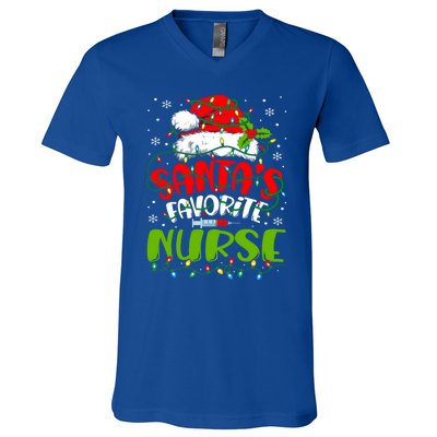 Santa Favorite Nurse Christmas Rn Er Or Nurse Gift V-Neck T-Shirt