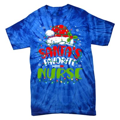 Santa Favorite Nurse Christmas Rn Er Or Nurse Gift Tie-Dye T-Shirt