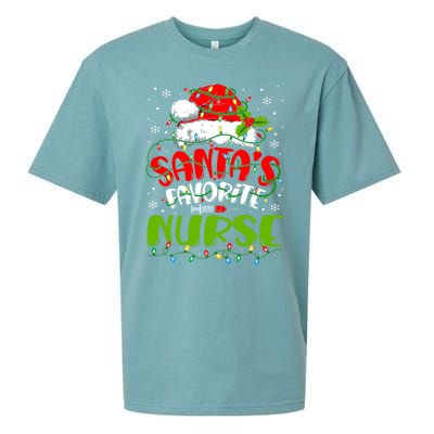 Santa Favorite Nurse Christmas Rn Er Or Nurse Gift Sueded Cloud Jersey T-Shirt