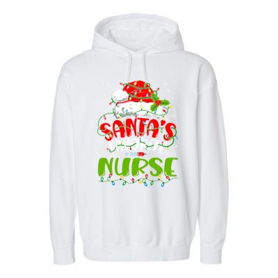 Santa Favorite Nurse Christmas Rn Er Or Nurse Gift Garment-Dyed Fleece Hoodie