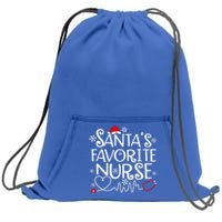 SantaS Favorite Nurse Meaningful Gift Sweatshirt Cinch Pack Bag