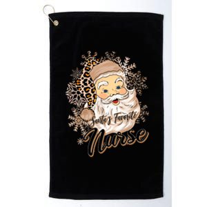 Santas Favorite Nurse Leopard Hat Funny Santa Christmas Gift Platinum Collection Golf Towel