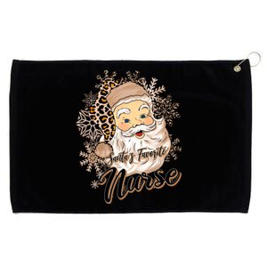 Santas Favorite Nurse Leopard Hat Funny Santa Christmas Gift Grommeted Golf Towel