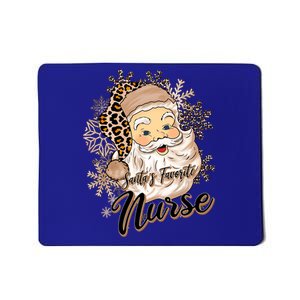 Santas Favorite Nurse Leopard Hat Funny Santa Christmas Gift Mousepad