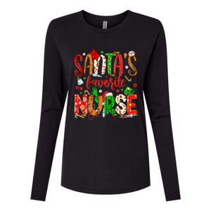 SantaS Favorite Nurse Funny Gift Cute Merry Xmas Party Funny Gift Womens Cotton Relaxed Long Sleeve T-Shirt