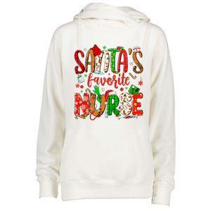 SantaS Favorite Nurse Funny Gift Cute Merry Xmas Party Funny Gift Womens Funnel Neck Pullover Hood