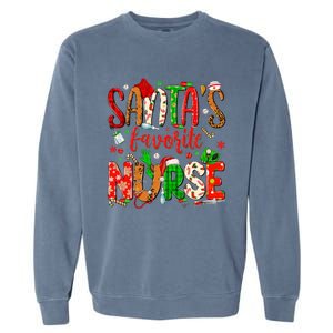 SantaS Favorite Nurse Funny Gift Cute Merry Xmas Party Funny Gift Garment-Dyed Sweatshirt