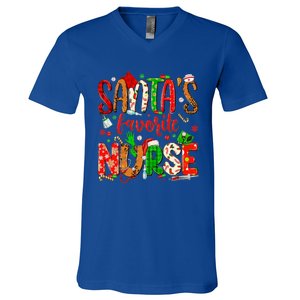 SantaS Favorite Nurse Funny Gift Cute Merry Xmas Party Funny Gift V-Neck T-Shirt