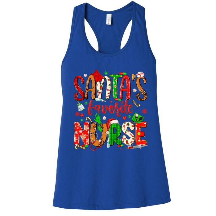 SantaS Favorite Nurse Funny Gift Cute Merry Xmas Party Funny Gift Women's Racerback Tank