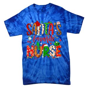 SantaS Favorite Nurse Funny Gift Cute Merry Xmas Party Funny Gift Tie-Dye T-Shirt