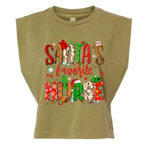 SantaS Favorite Nurse Funny Gift Cute Merry Xmas Party Funny Gift Garment-Dyed Women's Muscle Tee