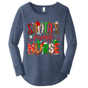 SantaS Favorite Nurse Funny Gift Cute Merry Xmas Party Funny Gift Women's Perfect Tri Tunic Long Sleeve Shirt