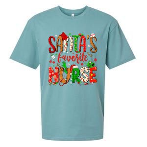 SantaS Favorite Nurse Funny Gift Cute Merry Xmas Party Funny Gift Sueded Cloud Jersey T-Shirt