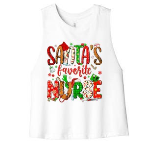 SantaS Favorite Nurse Funny Gift Cute Merry Xmas Party Funny Gift Women's Racerback Cropped Tank