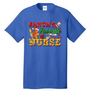 SantaS Favorite Nurse With Gingerbread Christmas Cool Gift Tall T-Shirt