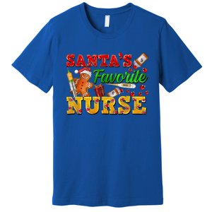 SantaS Favorite Nurse With Gingerbread Christmas Cool Gift Premium T-Shirt