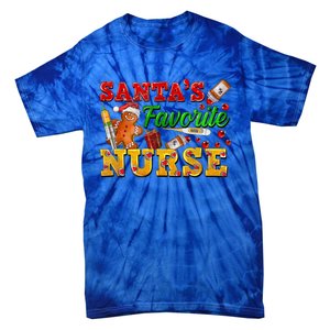 SantaS Favorite Nurse With Gingerbread Christmas Cool Gift Tie-Dye T-Shirt