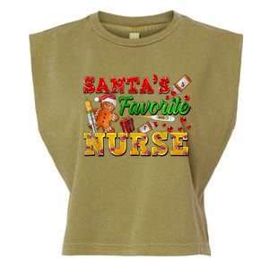 SantaS Favorite Nurse With Gingerbread Christmas Cool Gift Garment-Dyed Women's Muscle Tee