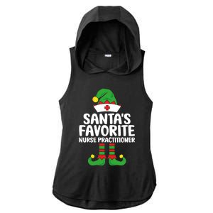 Santas Favorite Nurse Practitioner Elf Christmas Nurses Gift Ladies PosiCharge Tri-Blend Wicking Draft Hoodie Tank