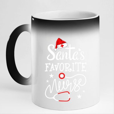 Santas Favorite Nurse Student Rn Merry Christmas Nurse Crew Great Gift 11oz Black Color Changing Mug