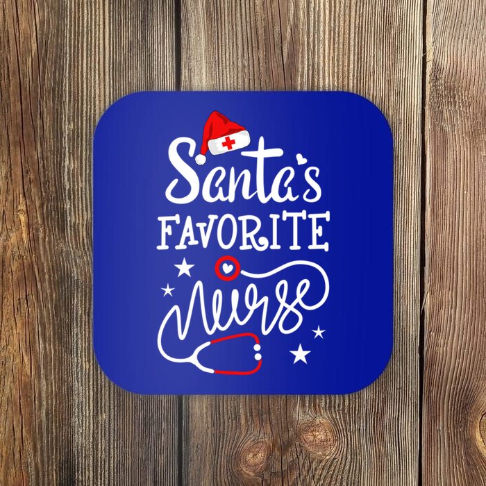 Santas Favorite Nurse Student Rn Merry Christmas Nurse Crew Great Gift Coaster