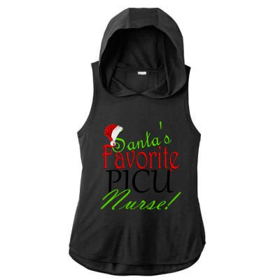 Santas Favorite Nurse Gift Ladies PosiCharge Tri-Blend Wicking Draft Hoodie Tank